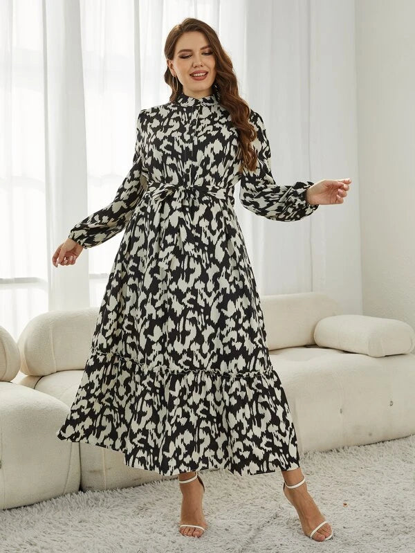 Vestido Longo Estampado Plus Size - Barbára