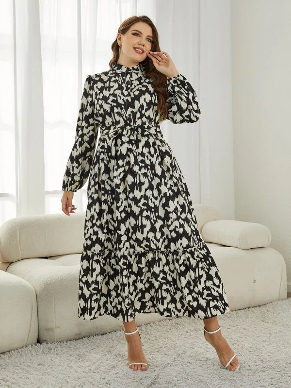 Vestido Longo Estampado Plus Size - Barbára