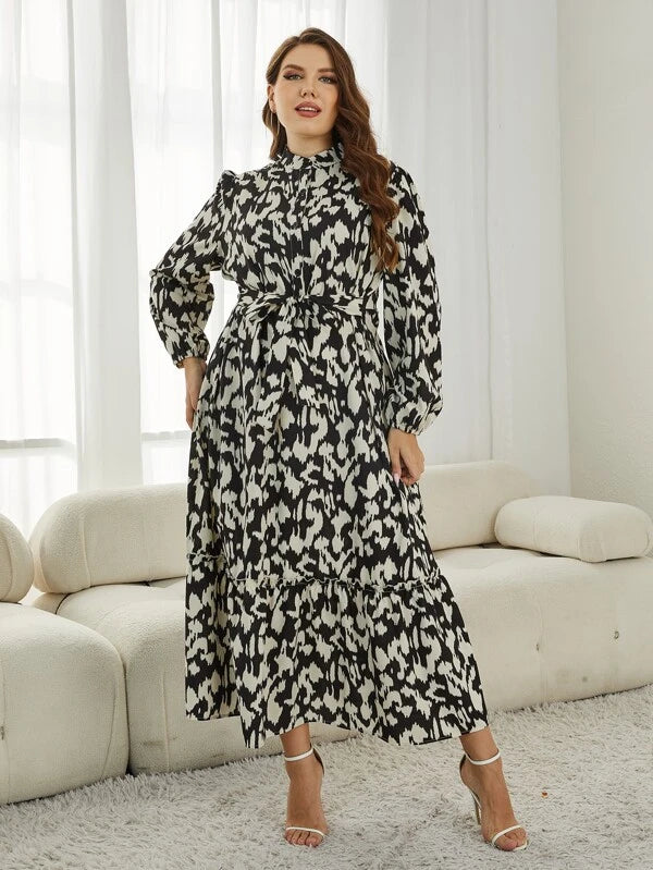 Vestido Longo Estampado Plus Size - Barbára