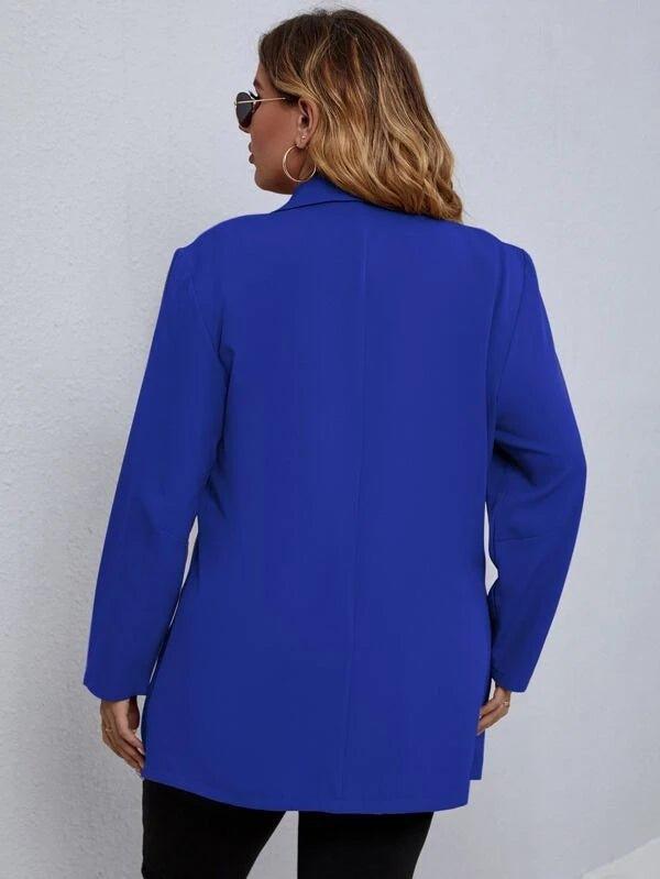 Blazer feminino plus size azul shops marinho