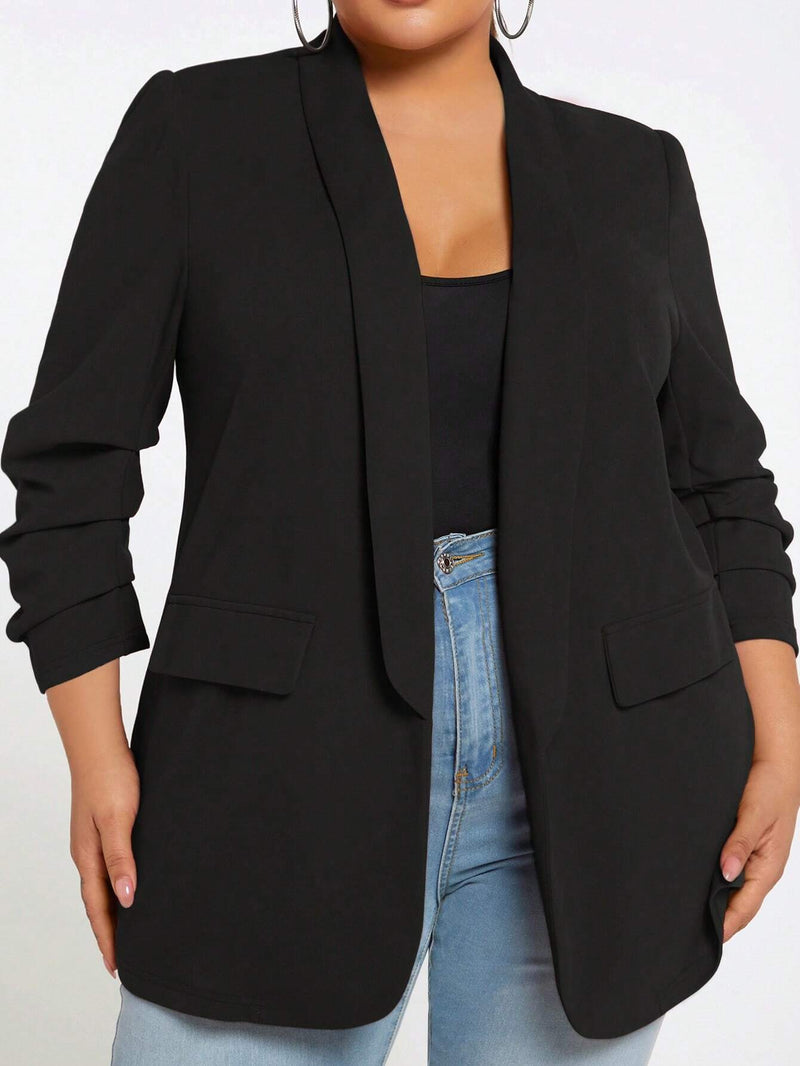 Blazer De Gola Xaile Plus Size - tassinitassinitassiniPretoG1Blazer De Gola Xaile Plus Size