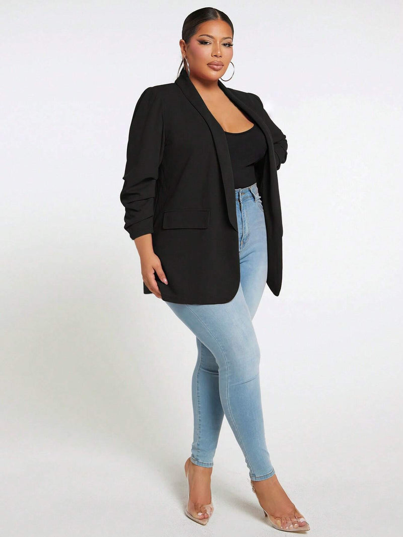 Blazer De Gola Xaile Plus Size - tassinitassinitassiniPretoG1Blazer De Gola Xaile Plus Size