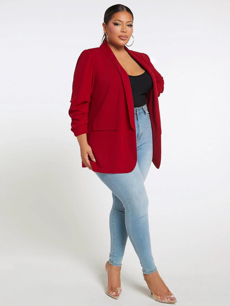 Blazer De Gola Xaile Plus Size - tassinitassinitassiniVermelhoG1Blazer De Gola Xaile Plus Size