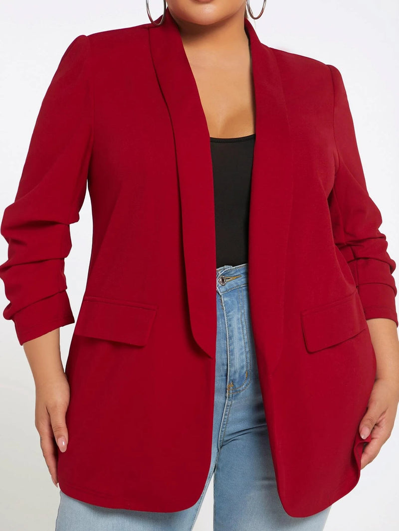 Blazer De Gola Xaile Plus Size - tassinitassinitassiniVermelhoG1Blazer De Gola Xaile Plus Size