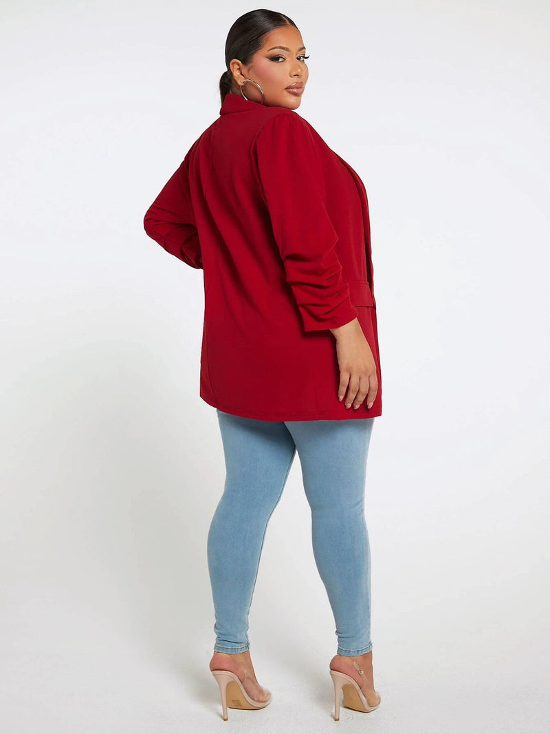 Blazer De Gola Xaile Plus Size - tassinitassinitassiniVermelhoG1Blazer De Gola Xaile Plus Size