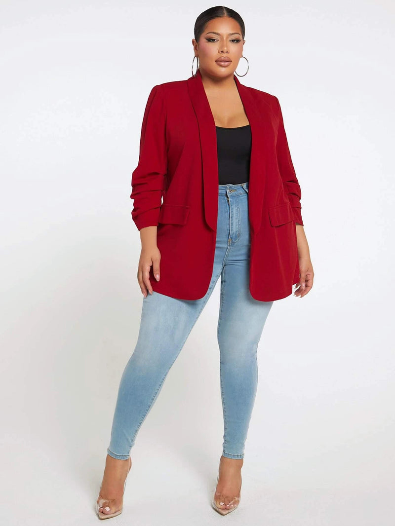 Blazer De Gola Xaile Plus Size - tassinitassinitassiniVermelhoG1Blazer De Gola Xaile Plus Size