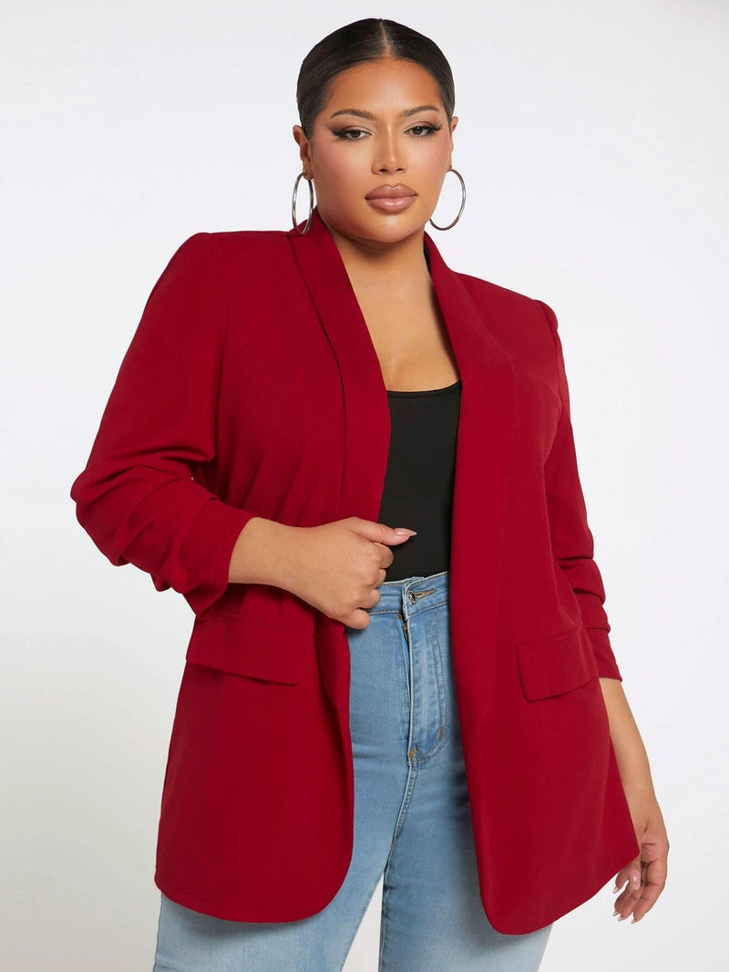 Blazer De Gola Xaile Plus Size - tassinitassinitassiniVermelhoG1Blazer De Gola Xaile Plus Size