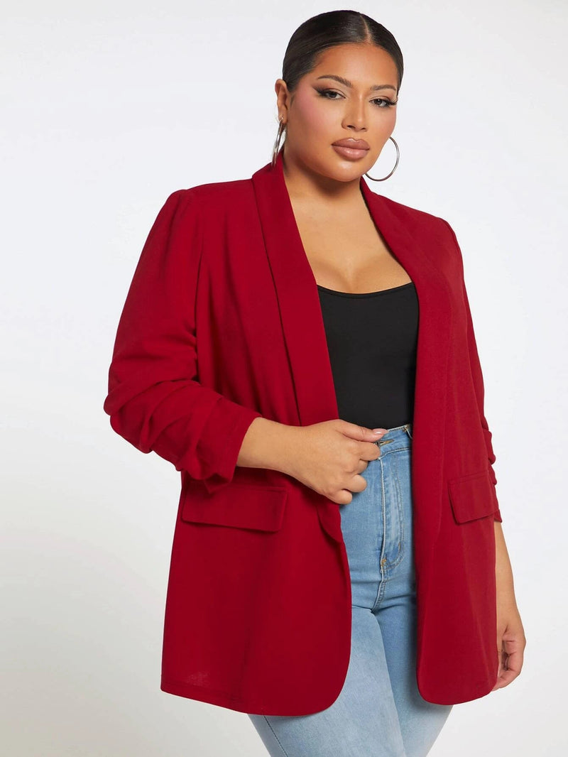 Blazer De Gola Xaile Plus Size - tassinitassinitassiniVermelhoG1Blazer De Gola Xaile Plus Size