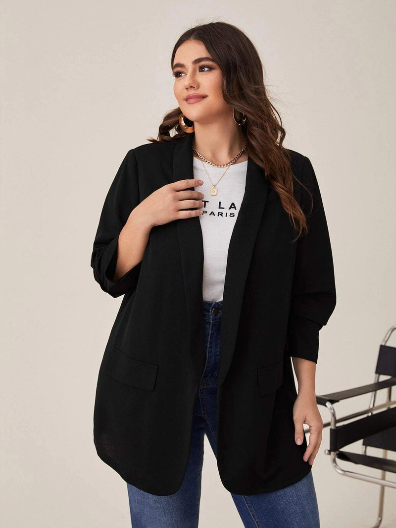 Blazer Feminno Alongado Plus Size - tassinitassinitassini(A007)Blazer Feminno Alongado Azul MarinhoGColete Plus Size, blusa feminina plus size, blezer plus size, blazer plus size feminino, blazer plus size, blazer over size, blazer feminino plus size preto, blazer feminino plus size, blazer feminino plus, blazer feminino branco plus size, blaze plus size,