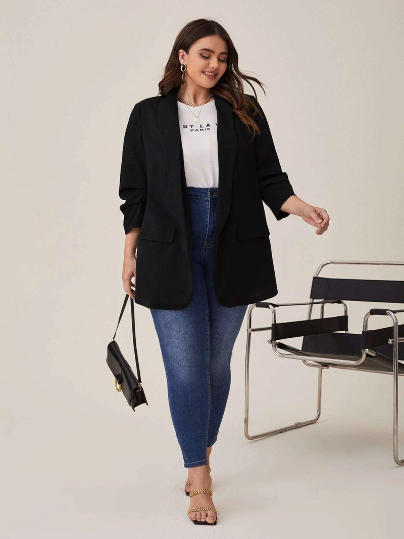 Blazer Feminno Alongado Plus Size - tassinitassinitassini(A007)Blazer Feminno Alongado Azul MarinhoGColete Plus Size, blusa feminina plus size, blezer plus size, blazer plus size feminino, blazer plus size, blazer over size, blazer feminino plus size preto, blazer feminino plus size, blazer feminino plus, blazer feminino branco plus size, blaze plus size,