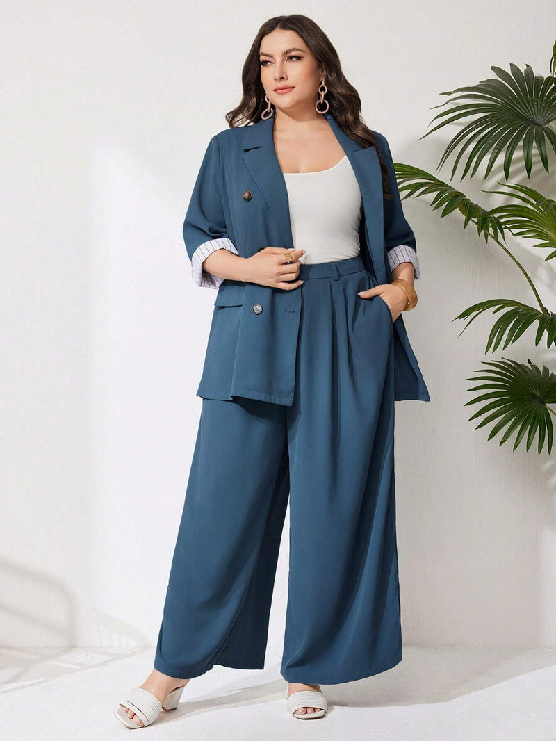 Calças de Terno Largo Casuais Plus Size - tassinitassinitassiniG1Calças de Terno Largo Casuais Plus Size