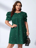 Vestido Com Manga Bufante Pérolas Plus Size - tassiniSKU_1713324369559_270tassinitassini(A069)1713324369559/603Vestido Com Manga Bufante Pérolas VerdeGvestidos plus size para o dia a dia, vestidos plus size, vestido social plus size, vestido preto plus size, vestido plus size soltinho, vestido plus size midi, vestido plus size longo, vestido midi plus size, moda festa plus size,