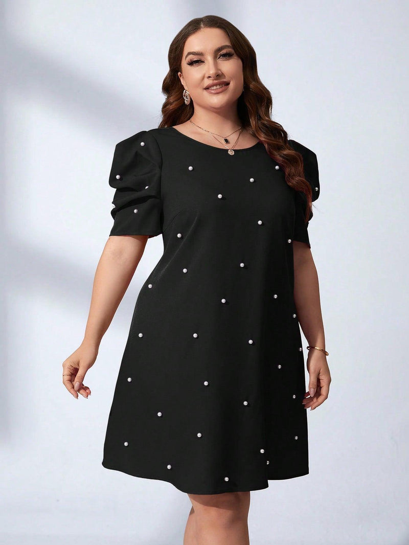 Vestido Com Manga Bufante Pérolas Plus Size - tassiniSKU_1713324369559_323tassinitassini(A069)1713324369559/322Vestido Com Manga Bufante Pérolas PretoGvestidos plus size para o dia a dia, vestidos plus size, vestido social plus size, vestido preto plus size, vestido plus size soltinho, vestido plus size midi, vestido plus size longo, vestido midi plus size, moda festa plus size,