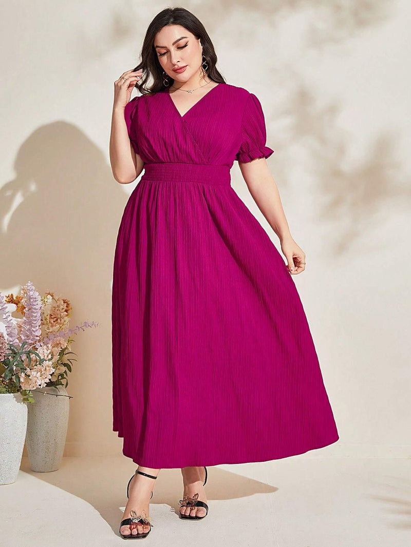 Vestido De Manga Bufante Plus Size - tassiniSKU_1713791258284_231tassinitassini(A045)1713791258284/455Vestido De Manga Bufante RosaGvestidos plus size para o dia a dia, vestidos plus size, vestido social plus size, vestido preto plus size, vestido plus size soltinho, vestido plus size midi, vestido plus size longo, vestido midi plus size, moda festa plus siz,