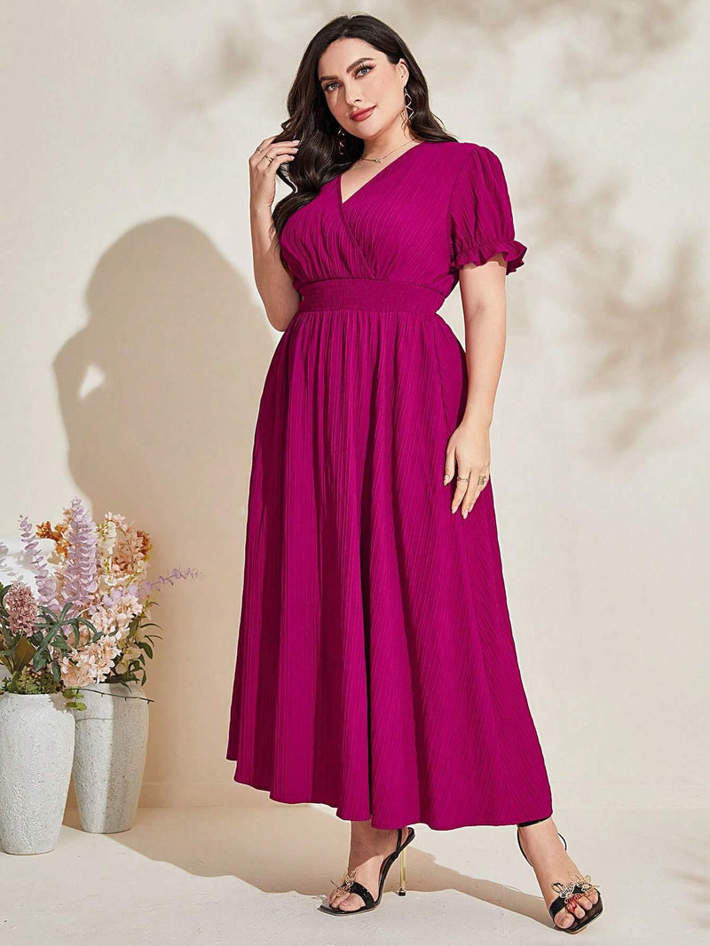 Vestido De Manga Bufante Plus Size - tassiniSKU_1713791258284_231tassinitassini(A045)1713791258284/455Vestido De Manga Bufante RosaGvestidos plus size para o dia a dia, vestidos plus size, vestido social plus size, vestido preto plus size, vestido plus size soltinho, vestido plus size midi, vestido plus size longo, vestido midi plus size, moda festa plus siz,