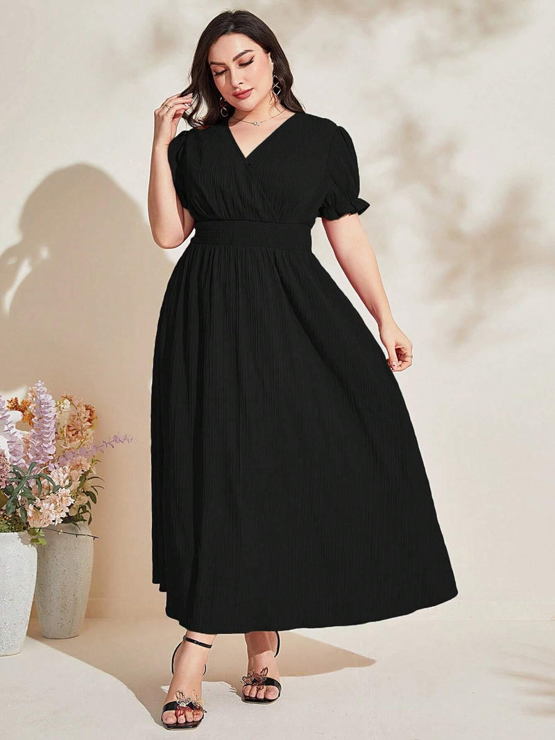 Vestido De Manga Bufante Plus Size - tassiniSKU_1713791258284_564tassinitassini(A045)1713791258284/349Vestido De Manga Bufante PretoGvestidos plus size para o dia a dia, vestidos plus size, vestido social plus size, vestido preto plus size, vestido plus size soltinho, vestido plus size midi, vestido plus size longo, vestido midi plus size, moda festa plus siz,