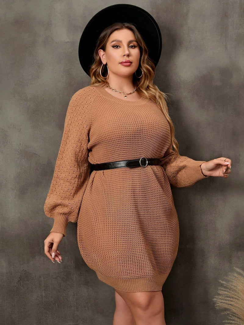 Vestido De Manga Longa Plus Size - tassinitassinitassiniVestido De Manga Longa CarameloGVestido De Manga Longa Plus Size